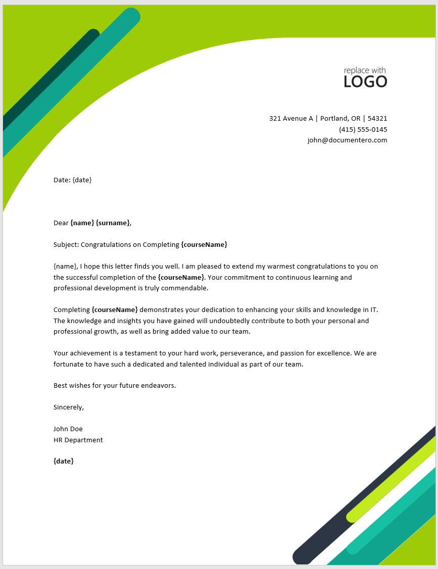 Letter Template Sample